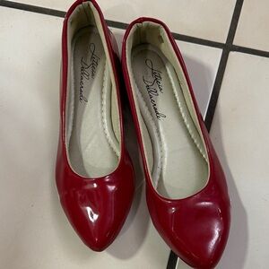 Red Patent Leather Flats by